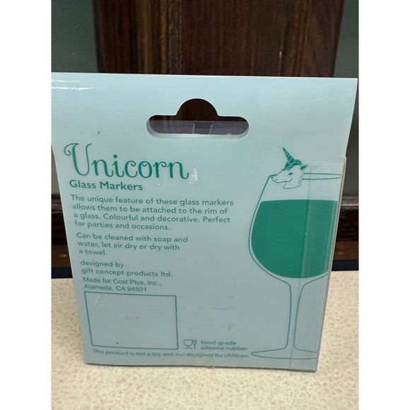 Unicorn Glass Markers Set Drink Charms Party Favors Wine Glasses - Picture 4 of 7
